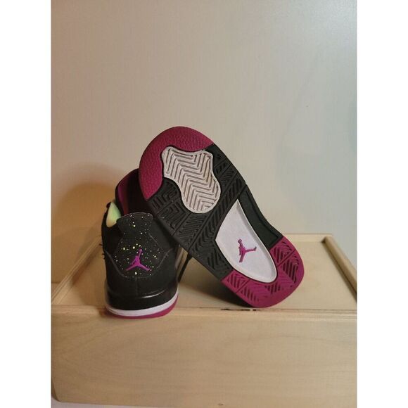 Air Jordan 4 Retro GT Fuchsia Lime Black Girls Sneakers - Picture 5 of 6